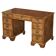 Antique Victorian desk with two pedestals in burr walnut and leather.