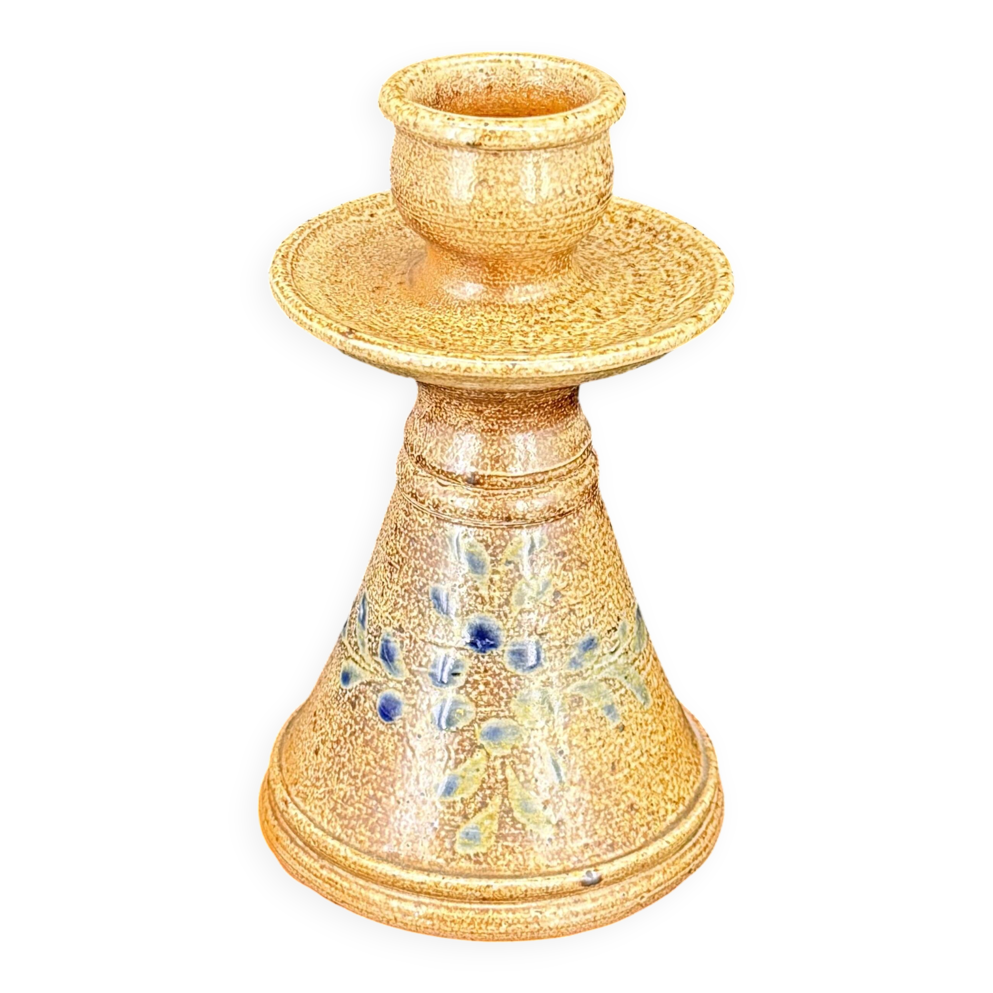 Sculptural candle holder in glazed ceramic 1970