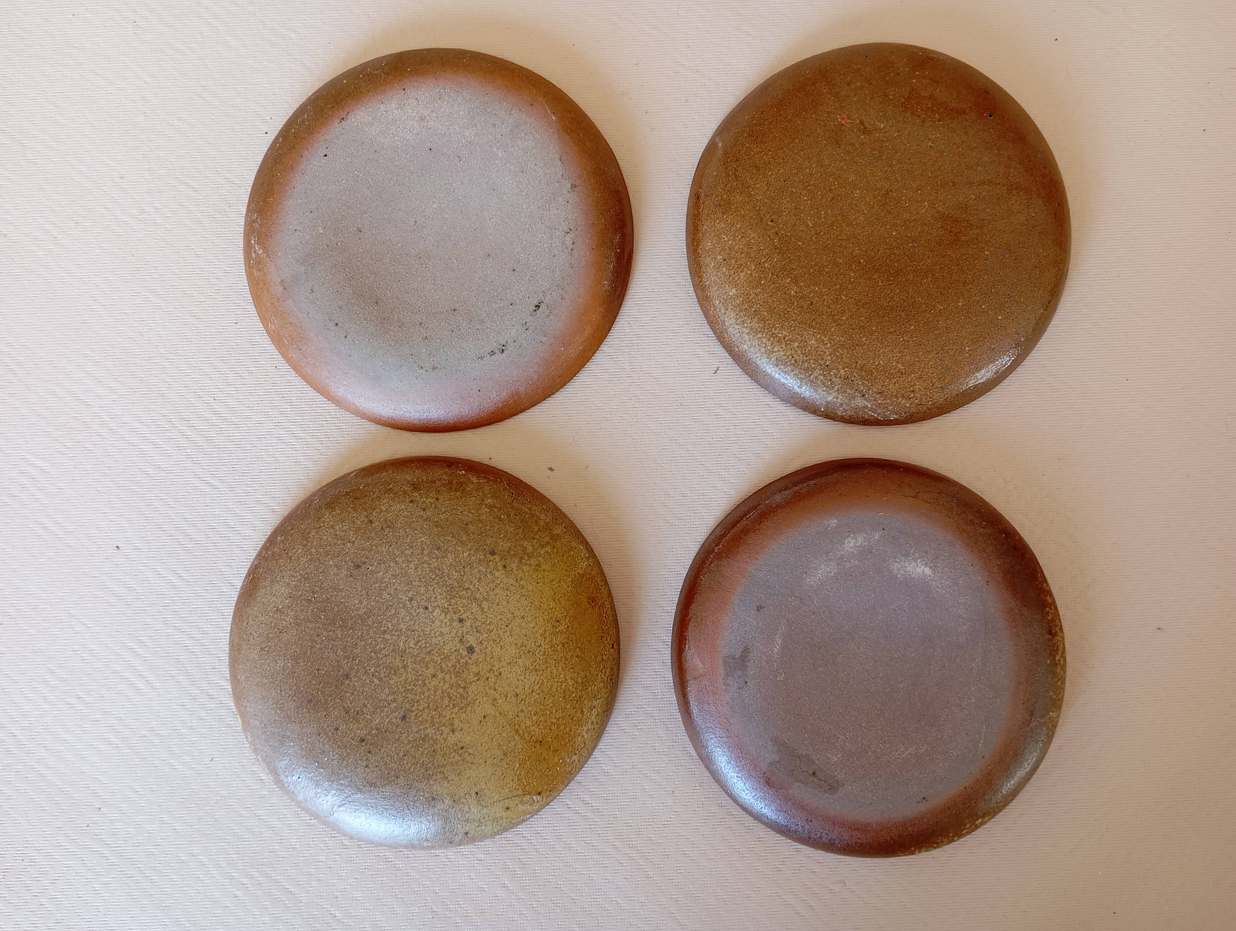 4 grey stoneware tapas plates