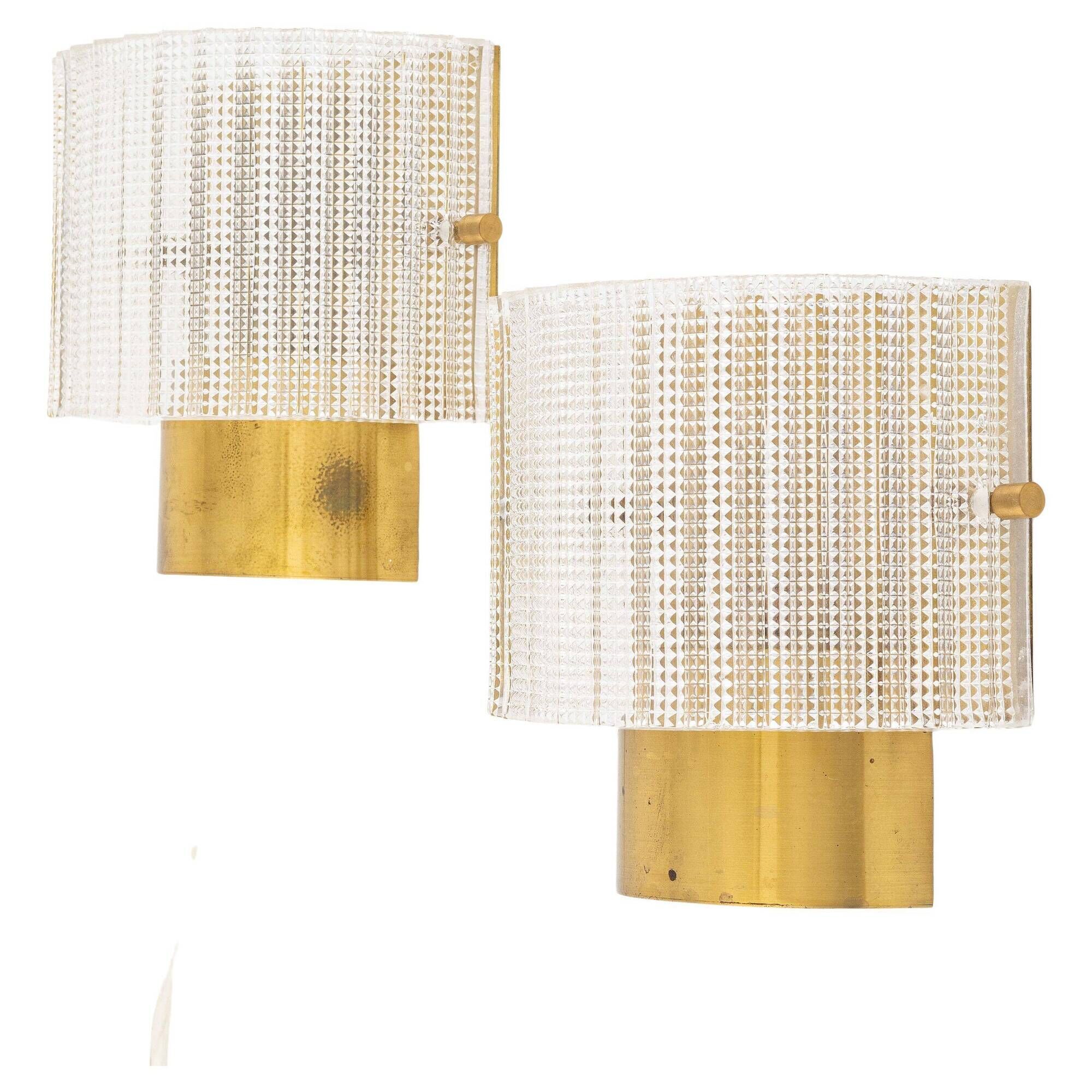 Carl Fagerlund Lights Glass and Brass for Orrefors Sweden 1960