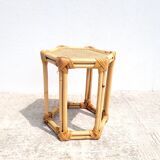 Small rattan side table pedestal table