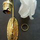 Art Deco applied in gilded bronze - rose glass with 13 petals