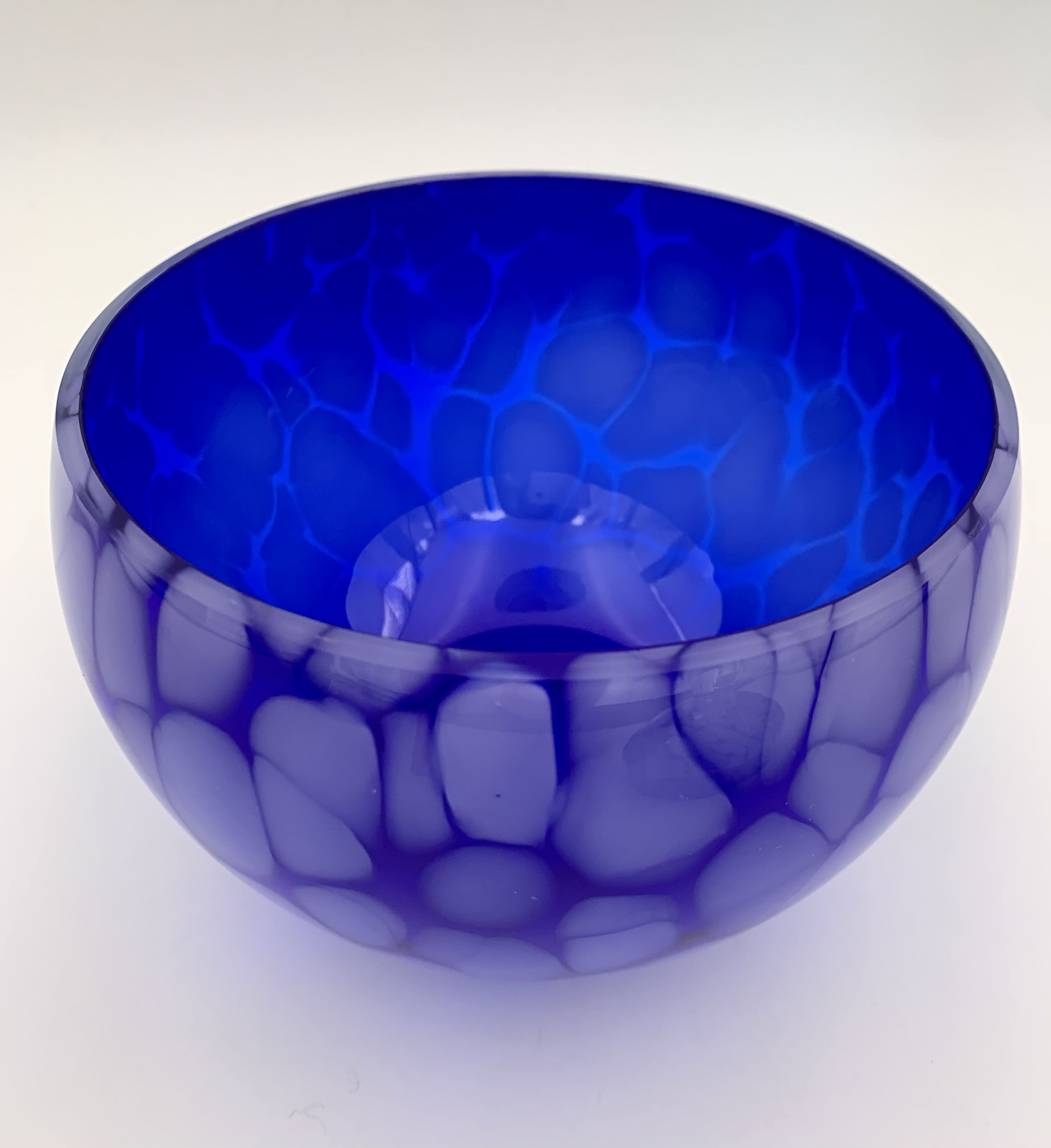 Large vintage round candy in speckled glass, Clichy glass style - 1970s-1980s