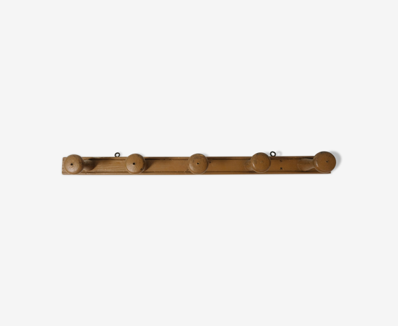 Vintage wooden coat rack, 5 hooks