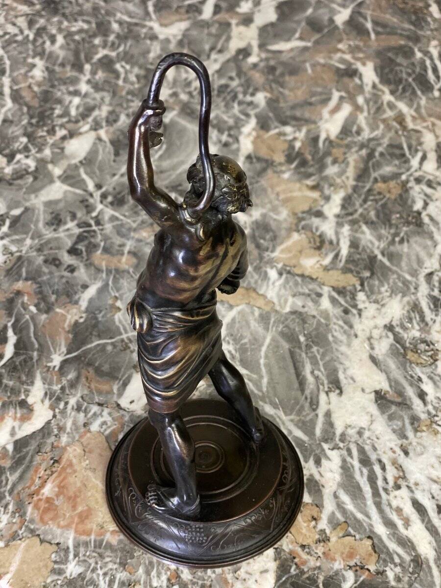 Silenus, bronze sculpture after the antique, 19th century