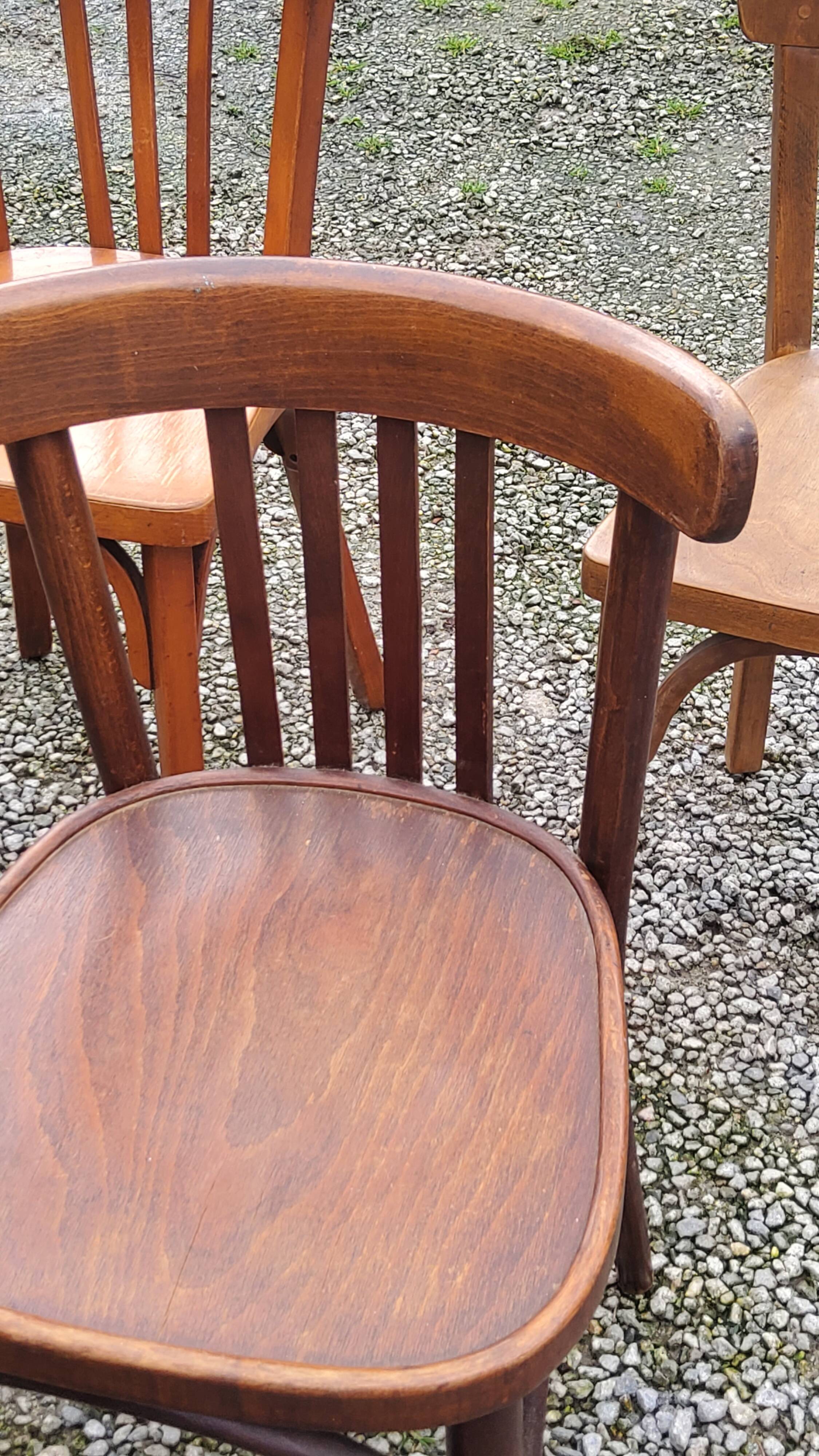 Set of 6 old bistro chairs Baumann and others