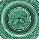 3 dessert plates XIX Sarreguemines Majolica shaded enamel Rubelles