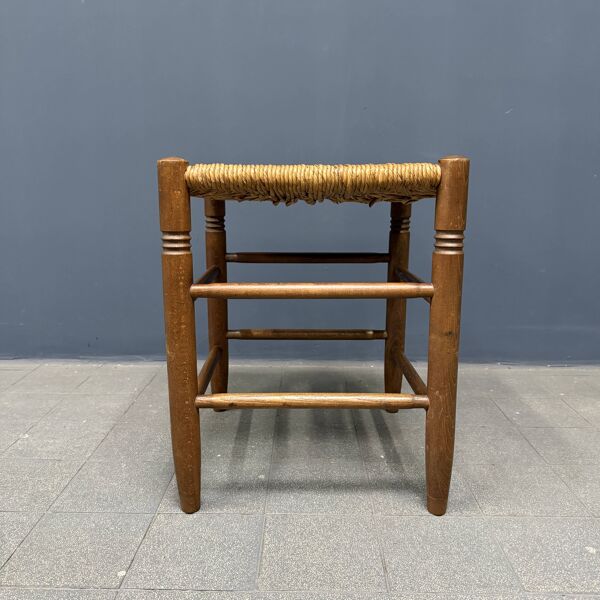 Ensemble de tabourets hollandais en bois de hêtre avec assise en paille