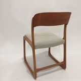 Series of 4 reupholstered Baumann sled chairs