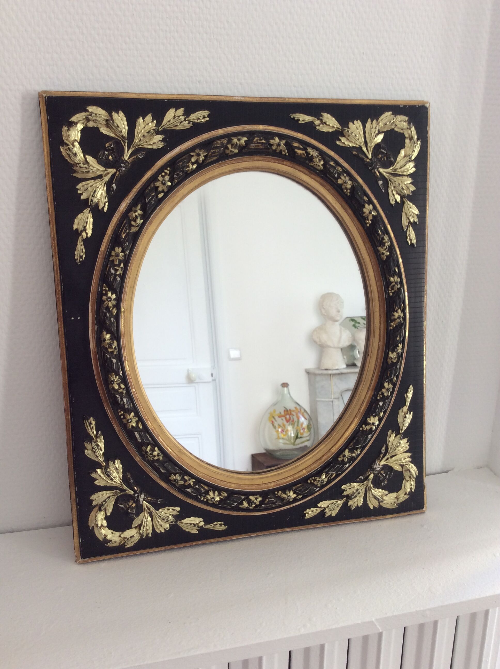 Miroir Ancien Napoleon III 39,5 x 45,5 cm
