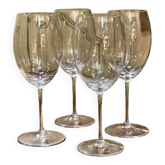 Suite de 4 grands verres à dégustation en cristal de Sèvres