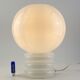 Vintage white glass table lamp bulb by Glashütte Limburg 1979