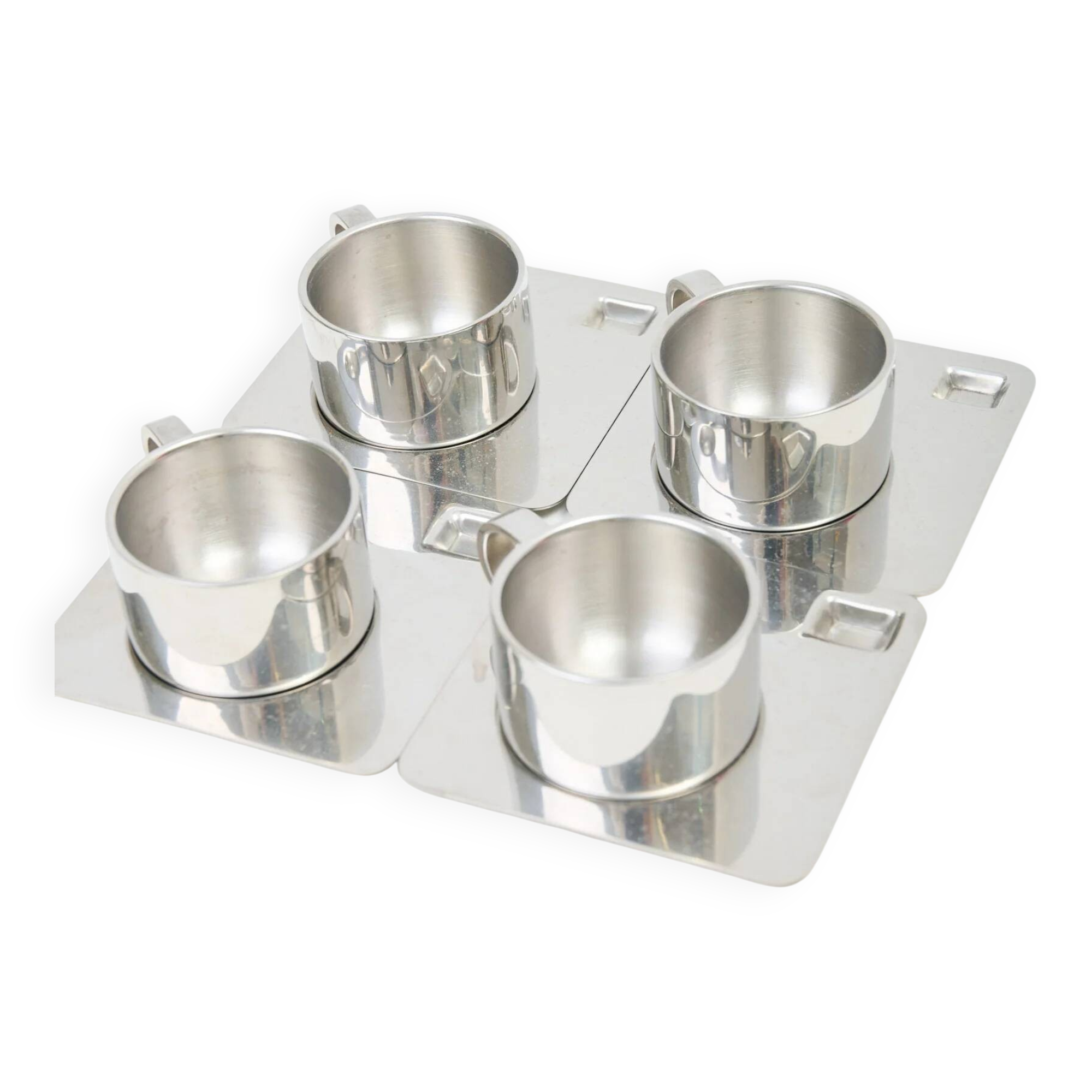 4 tasses à café et sous-tasses, style Guido Bergna, années 1960
