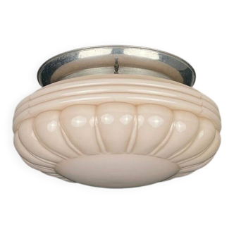 Vintage Pink Glass Ceiling Lamp, 1950s