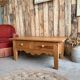 Chic country coffee table in solid pine (renovated)