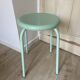 Set of 3 Vintage Stools - Molded Plastic Seat, Covered Iron Leg