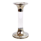 Candle holder in silver metal and lucite