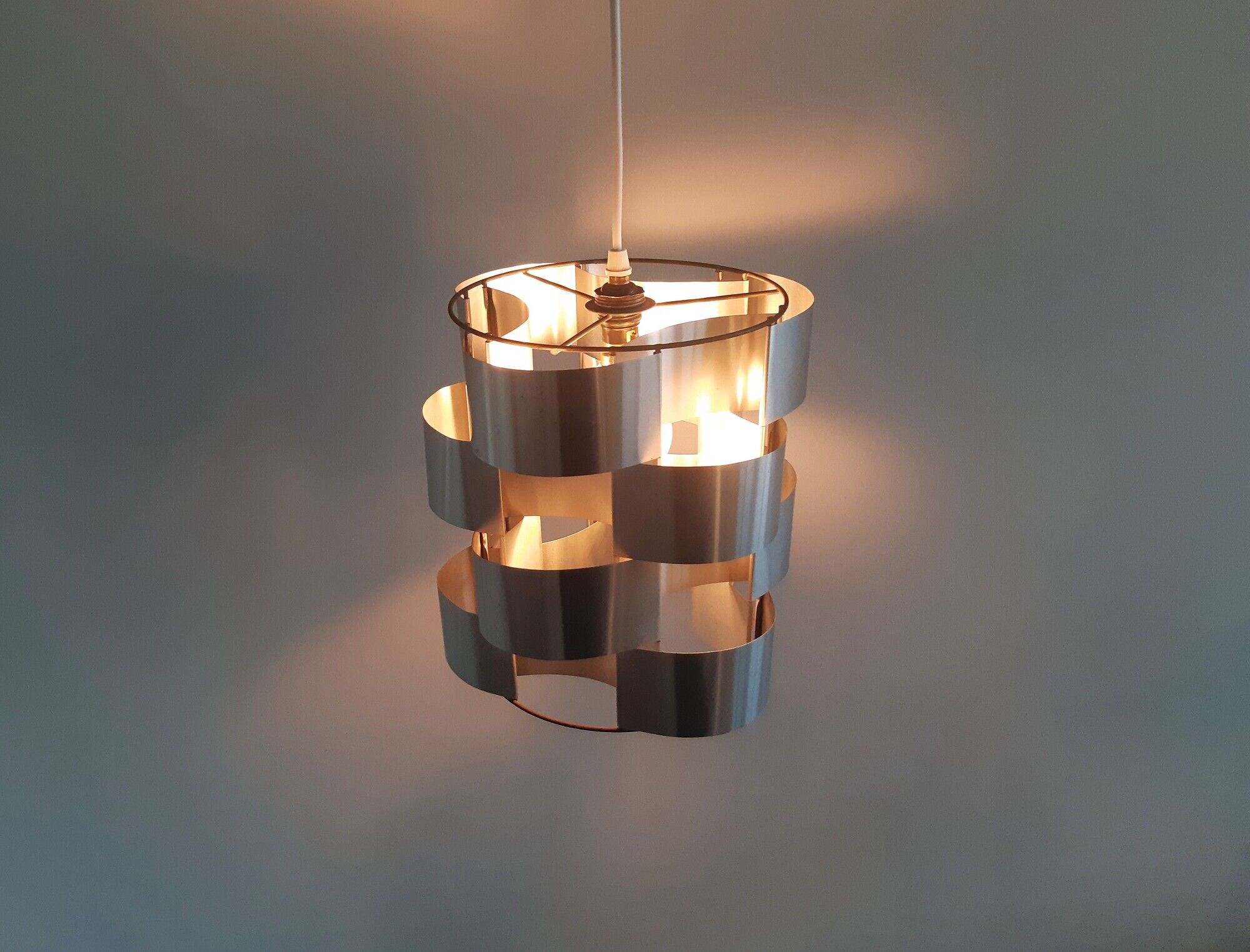 Aluminum pendant lamp by Max Sauze, France 1970's