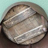 Industrial coffee table in steel and patinated wood