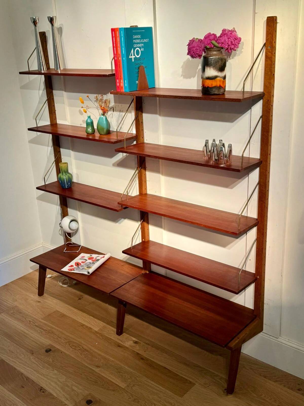 Vintage Scandinavian "Alva" library in teak
