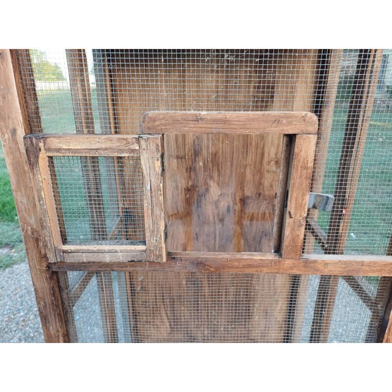 Aviary bird cage wood and wire mesh