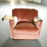 Fauteuil club art deco années 30/40 à système tablettes