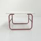 Table basse tubulaire rose et mauve, 1980