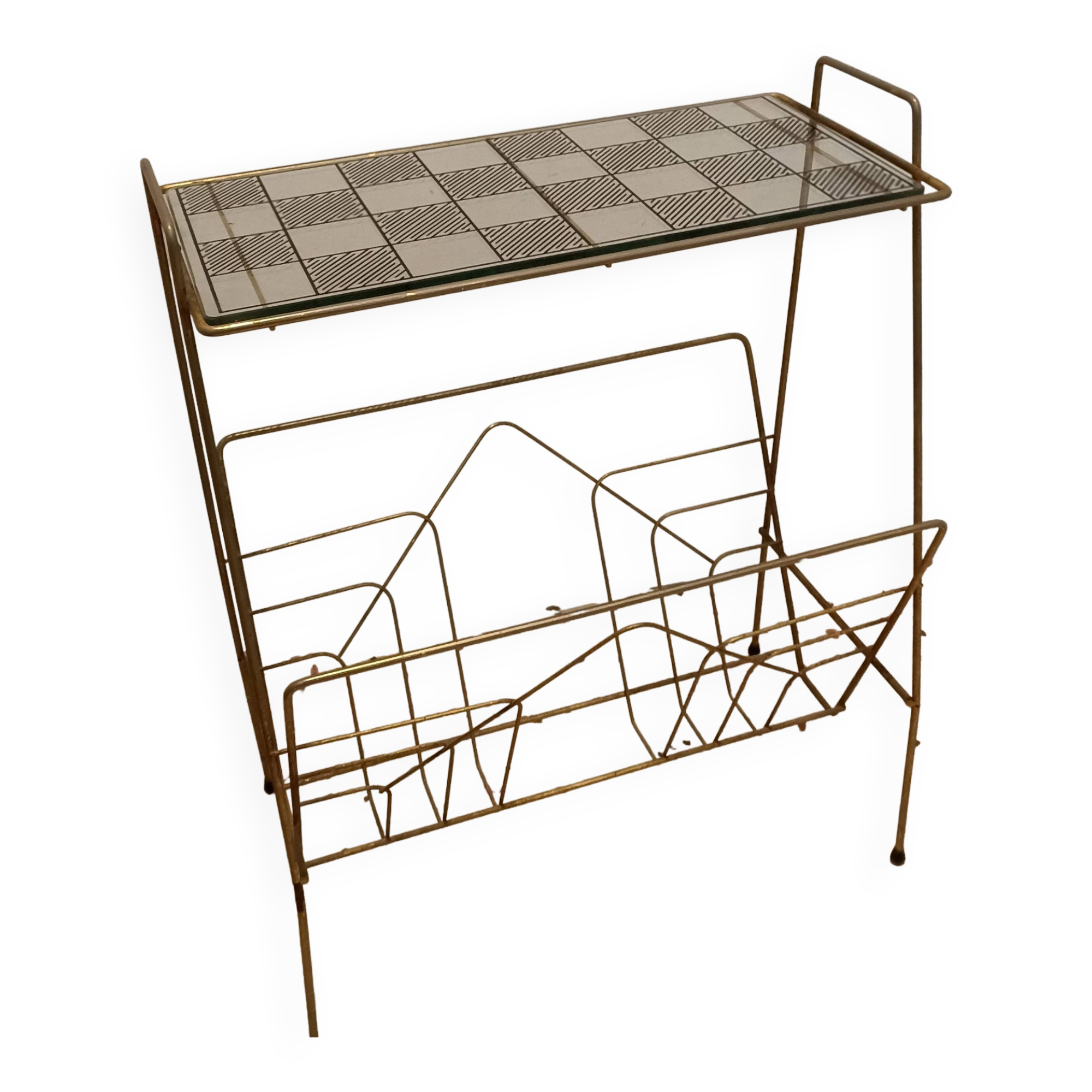 Vintage brass magazine holder