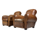 Chaises de club en cuir antiques 1930-1940
