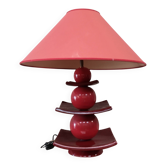 Lampe postmoderne Pagode XXL Drimmer en céramique rouge, 1980