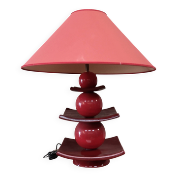 Lampe postmoderne Pagode XXL Drimmer en céramique rouge, 1980