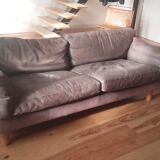 Grey leather sofa