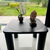 Square table mutlifunction Italian design, signed reversible board for the game, bar legs