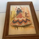 Pair of small frames with Spanish illustrations