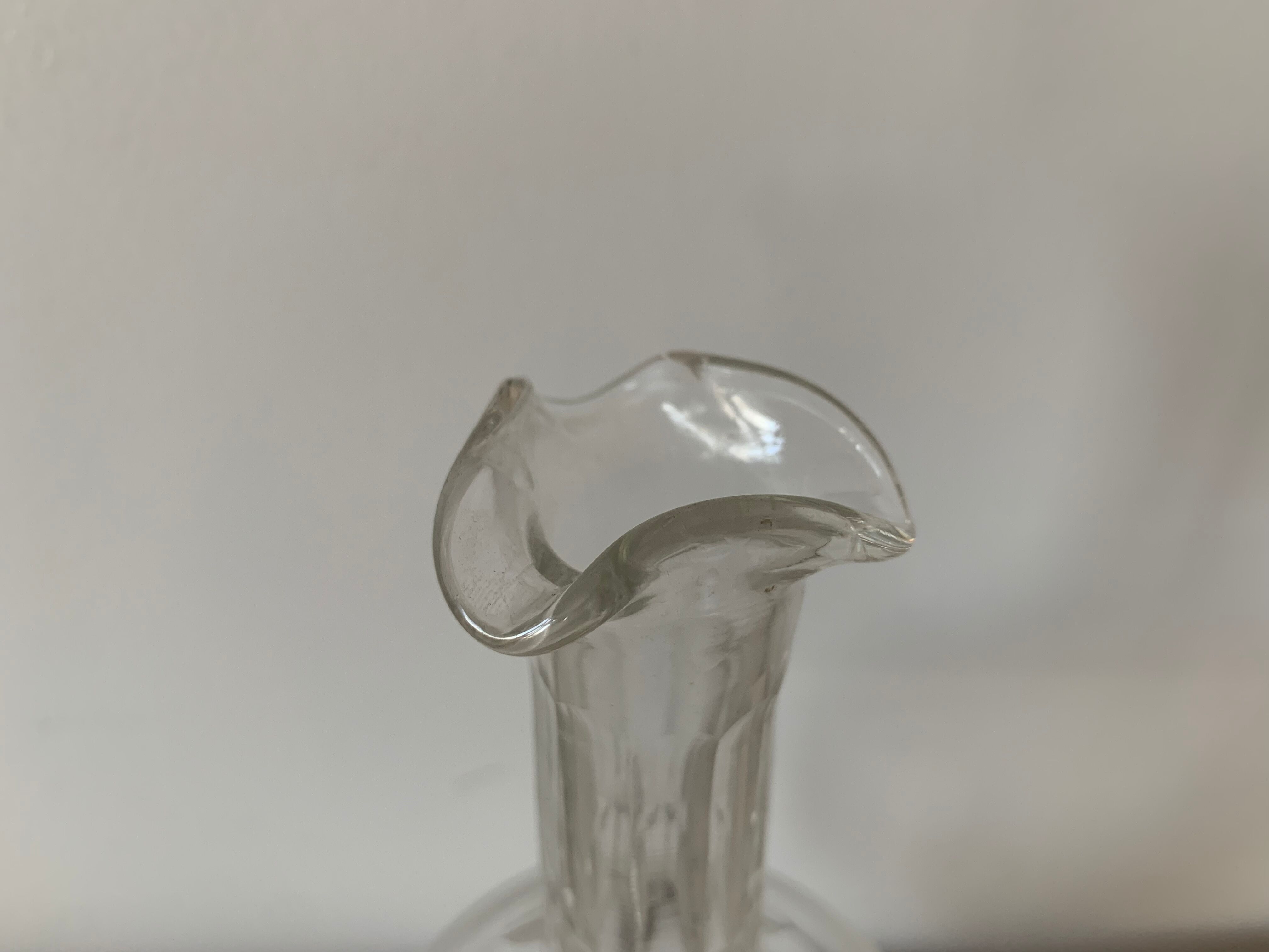 Old chiseled glass carafe