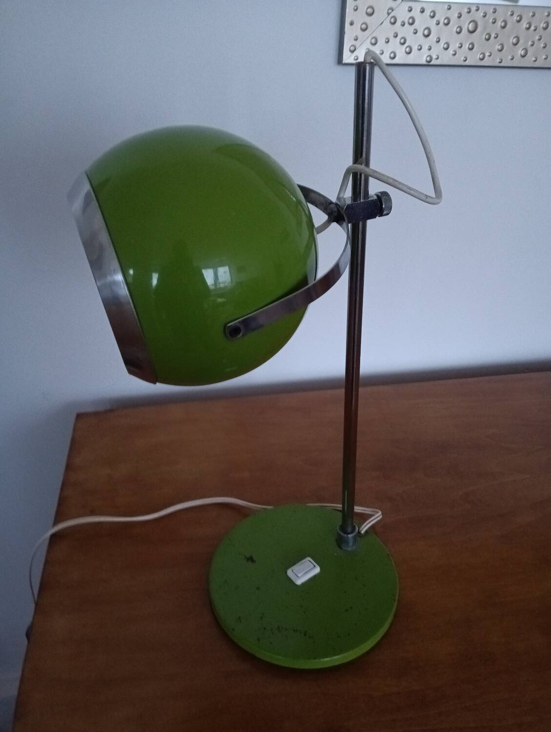 Lampe à poser vintage eyeball verte