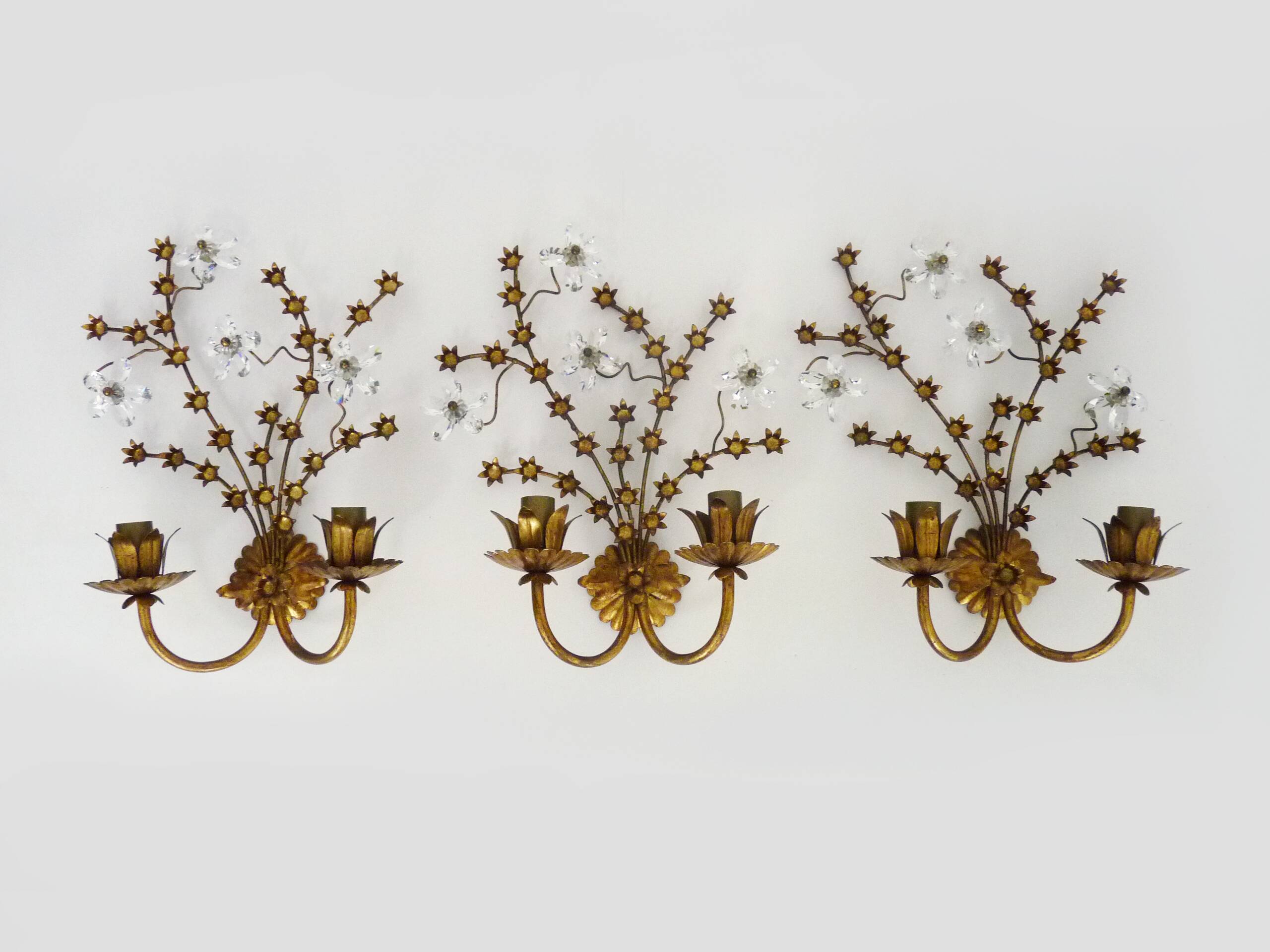 Magnificent vintage Italian wall light with Swarovski crystal, 1970s