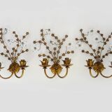 Magnificent vintage Italian wall light with Swarovski crystal, 1970s