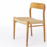 Niels Otto Møller Model 75 Oak Dining Chair, 1950s Danish Mid-Century Moder