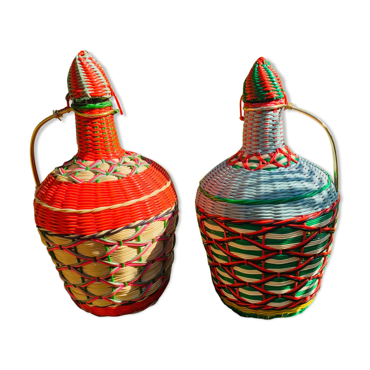 Duo of Dame Jeanne scoubidou 60s.