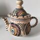 Vintage Moroccan tea set, teapot and 6 cups and saucers
