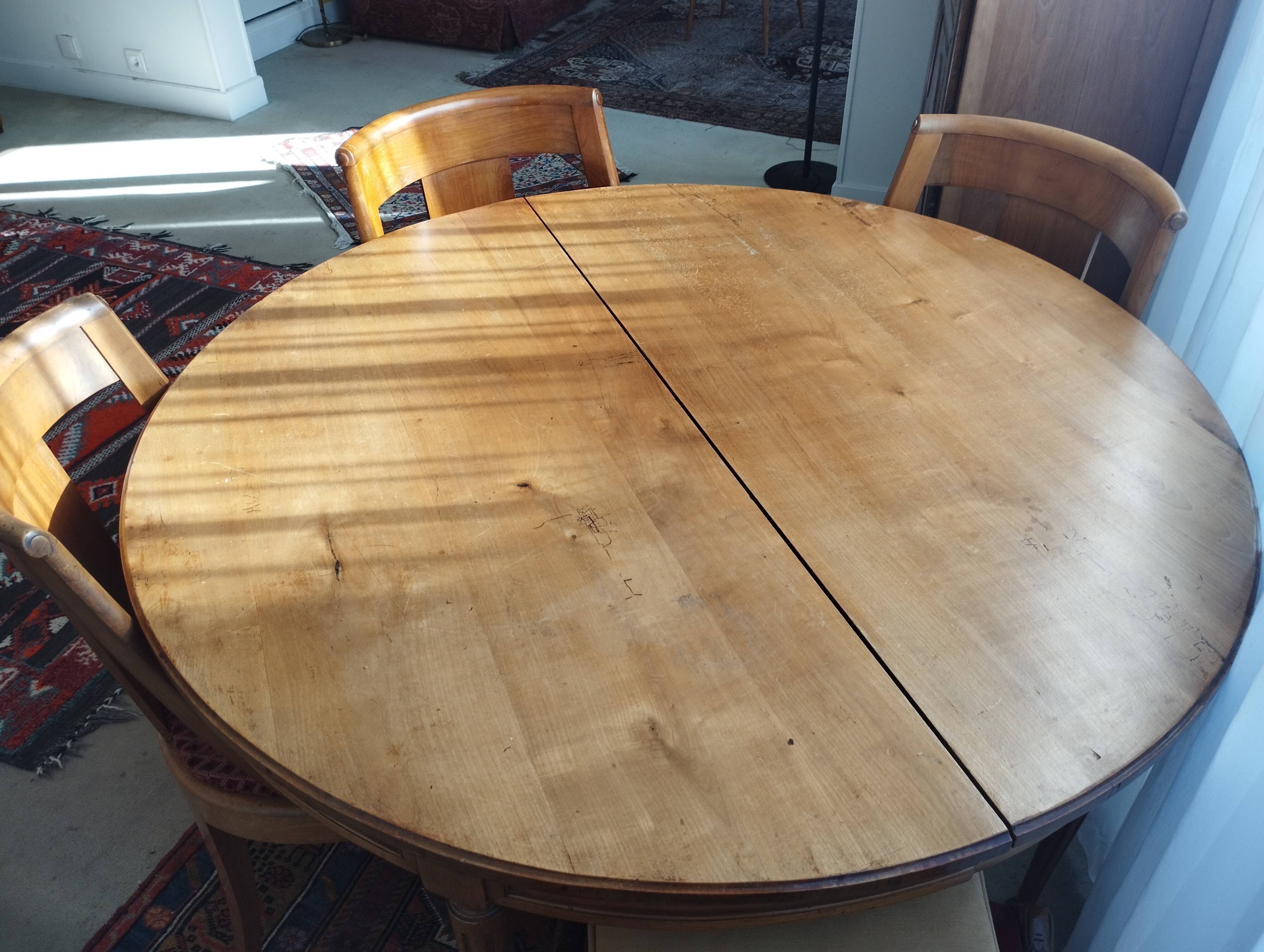 Antique Louis XVI style dining table + 3 extensions
