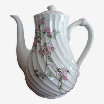 Teapot / chocolate maker porcelain Limoges Haviland - Sylvie roses - Tors