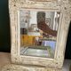 Set of two pretty mirrors in white, beige, and gold tones. Bohemian