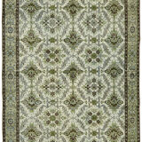 Handmade contemporary anatolian 1970s 163 cm x 306 cm green carpet