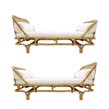Pair of mid century modern Italian bamboo daybeds