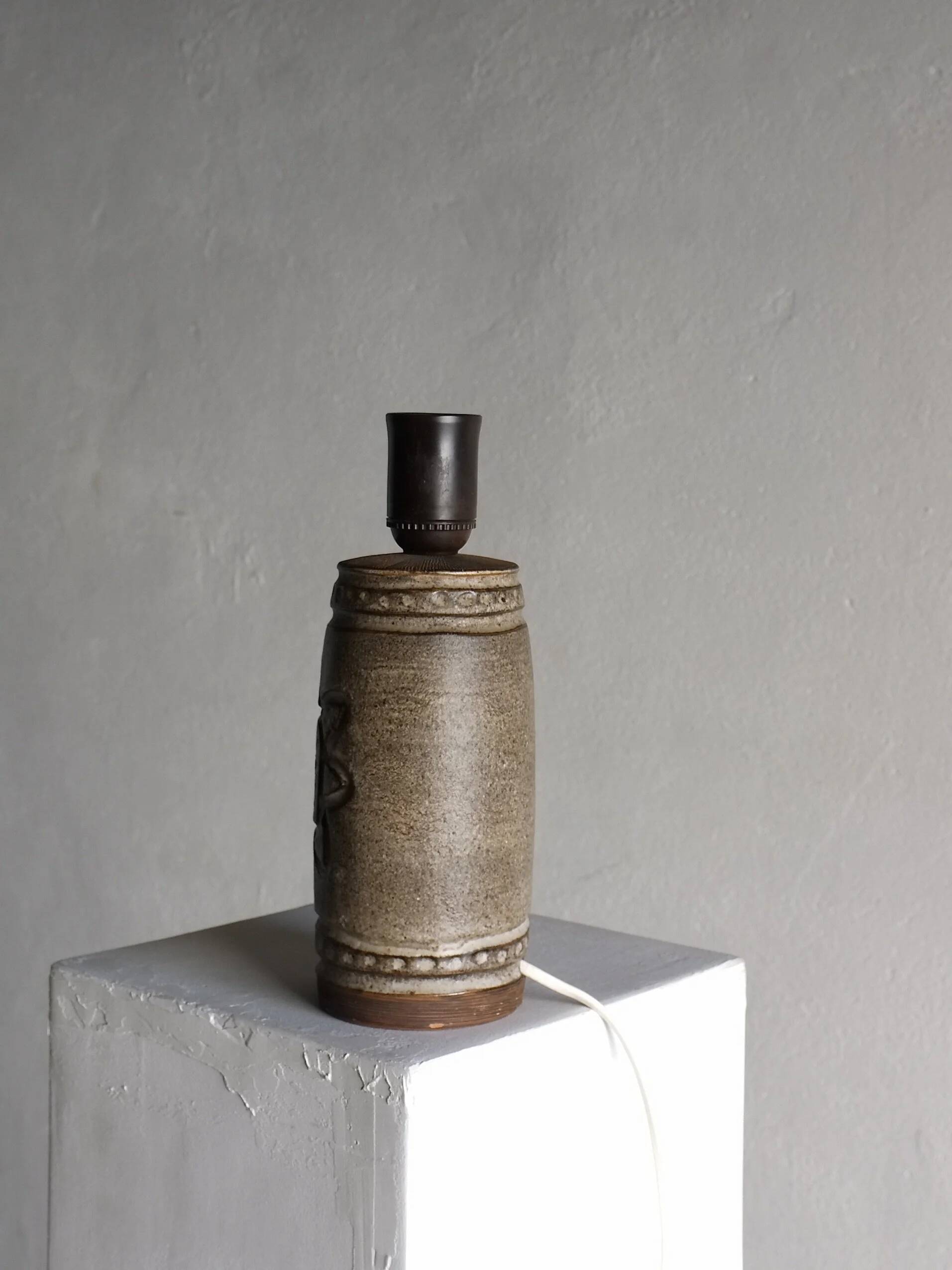 Mid-century stoneware table lamp base by Irma Yourstone | Sweden