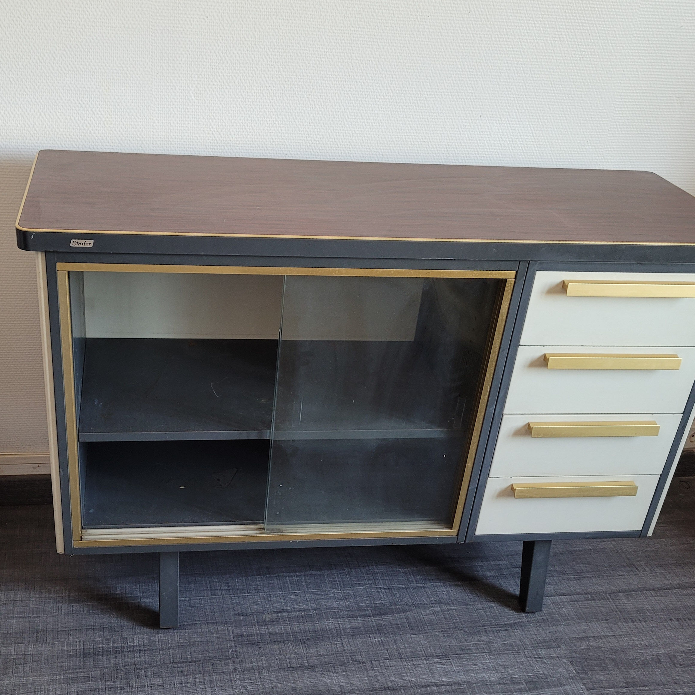 Steel sideboard in a Strafor row around 1960