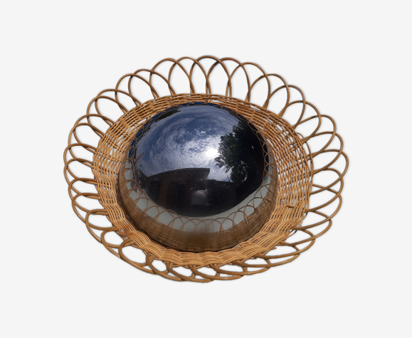 Miroir Sorcière des Années 1960 en Osier