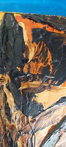 Abstract Materic Oil on Canvas Signed DE ROSA 1997 80x80cm